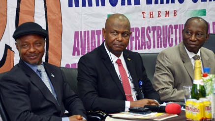 (L-r): Chuks Iwelunmo, LAAC Chairman, Adamu Abdullahi, director, Consumer Protection at NCAA who represented the DG of NCAA and Chris Aligbe, chairman of the occasion, during LAAC’s 20th Seminar in Lagos recently.